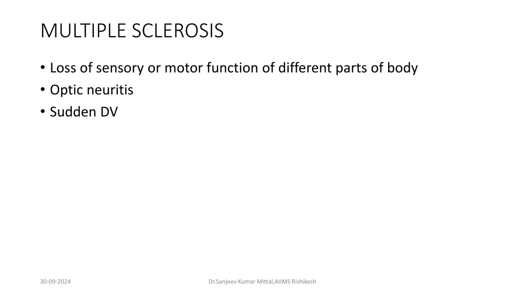 multiple sclerosis