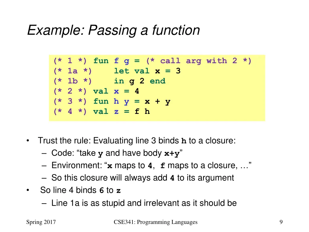 example passing a function