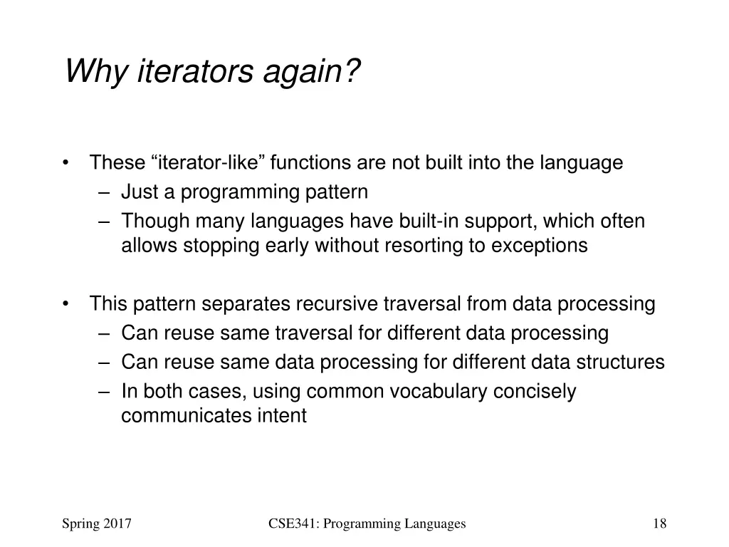 why iterators again