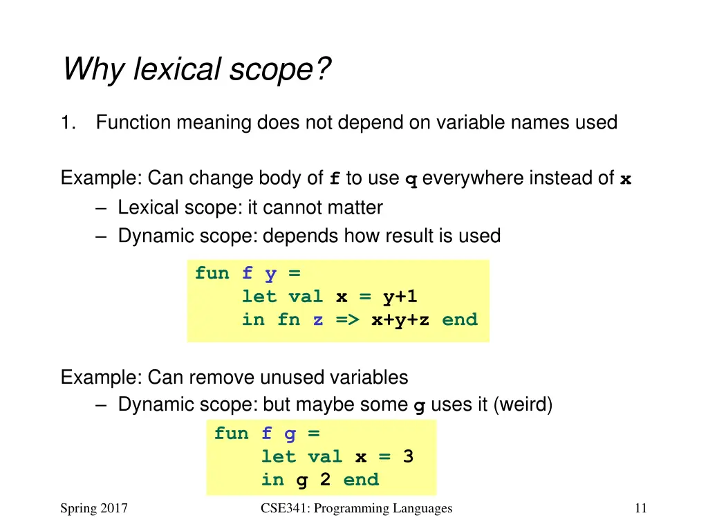 why lexical scope 1