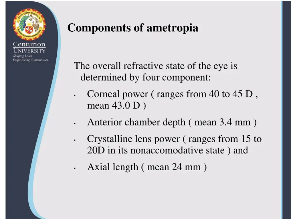 components of ametropia