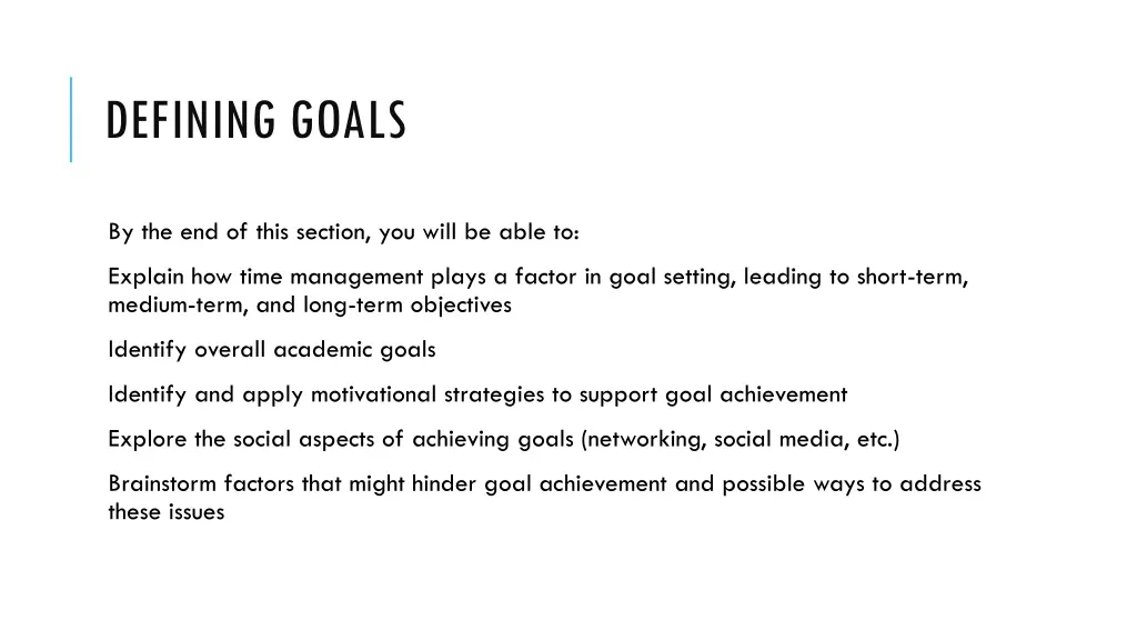 defining goals