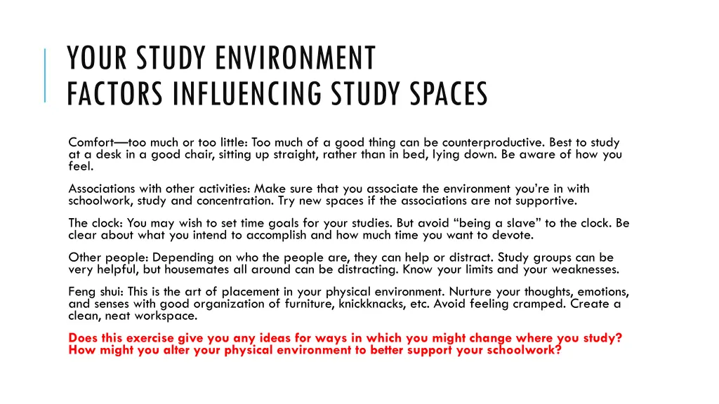 your study environment factors influencing study 1