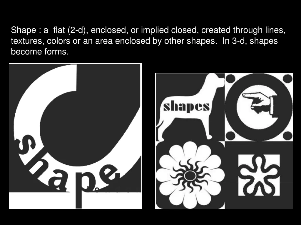 shape a flat 2 d enclosed or implied closed