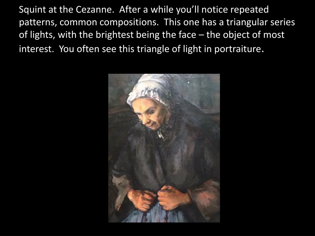 squint at the cezanne after a while you ll notice