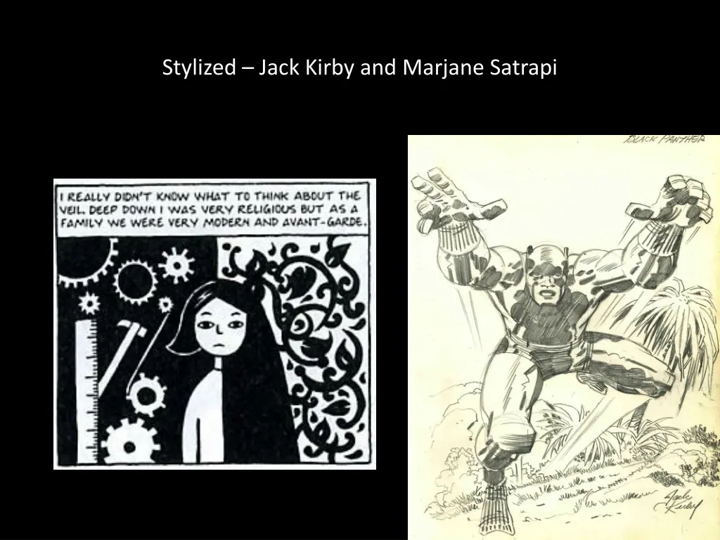 stylized jack kirby and marjane satrapi