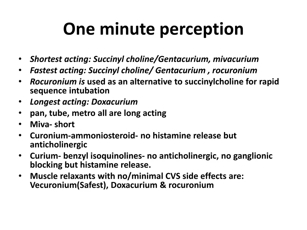 one minute perception