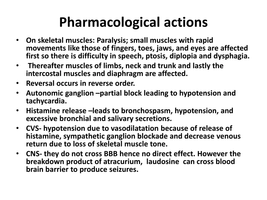 pharmacological actions