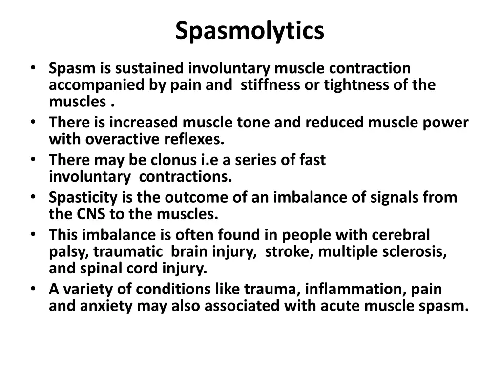 spasmolytics