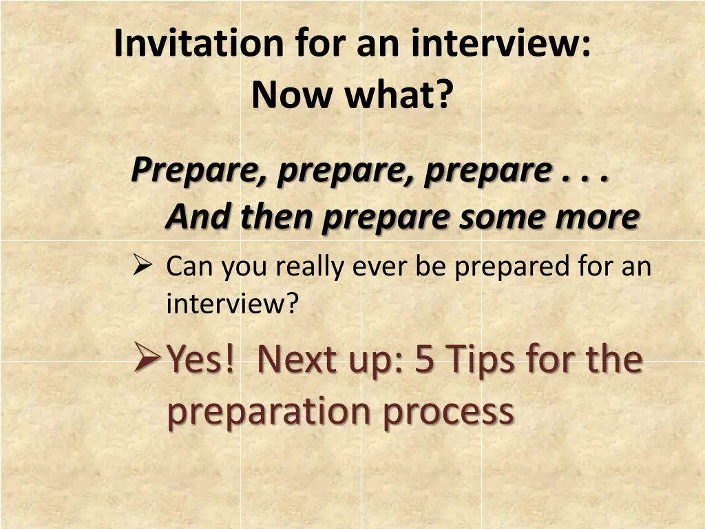 invitation for an interview now what