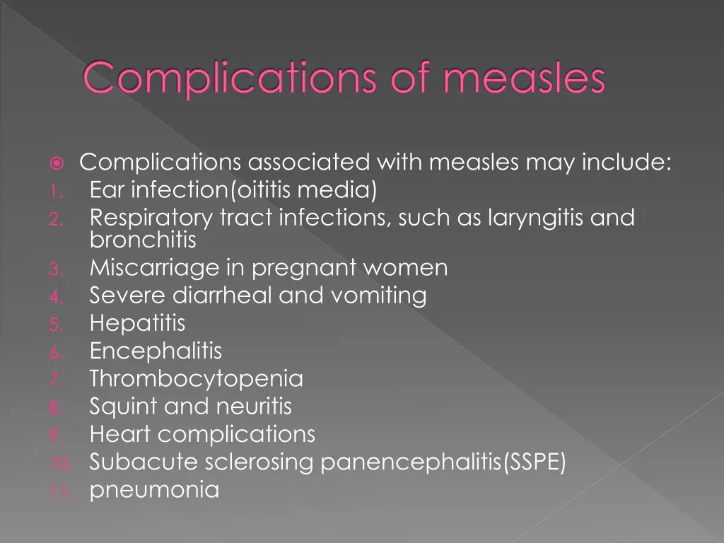 complications of measles