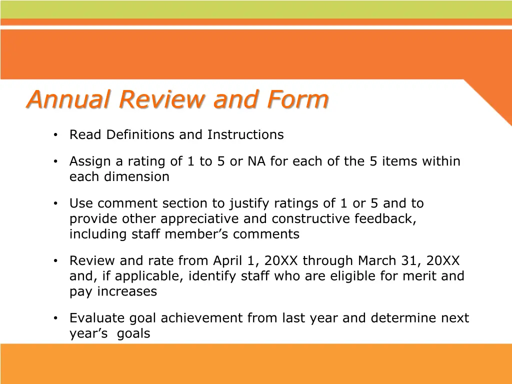 annual review and form