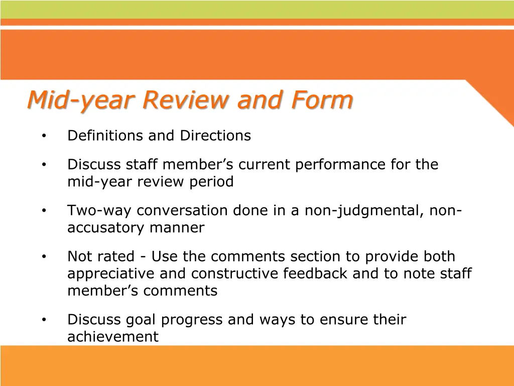 mid year review and form