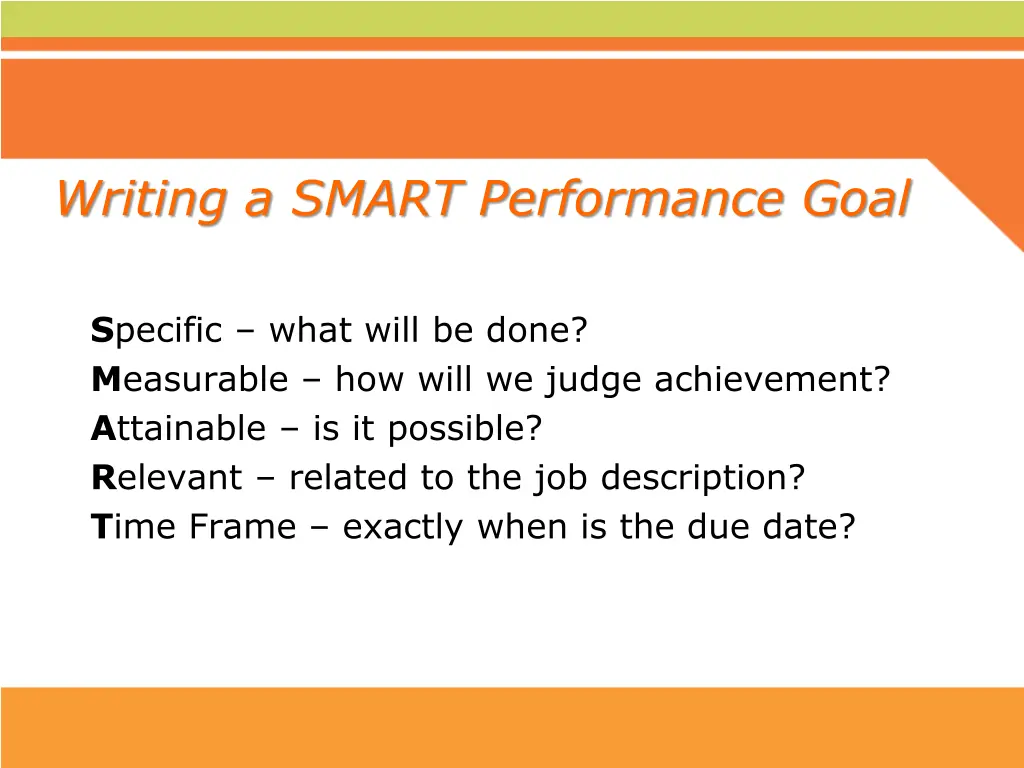 writing a smart performance goal