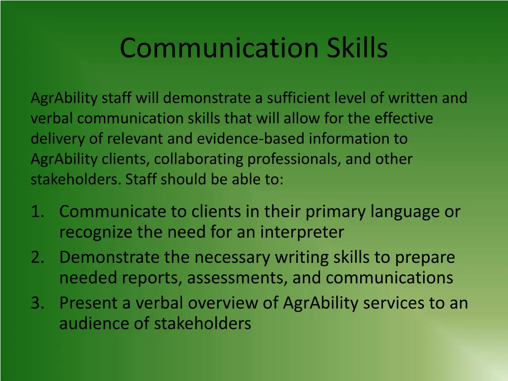 communication skills