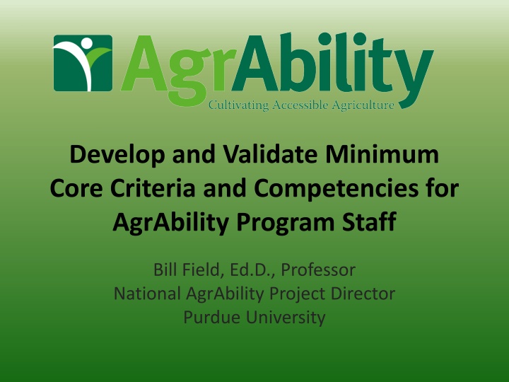 develop and validate minimum core criteria