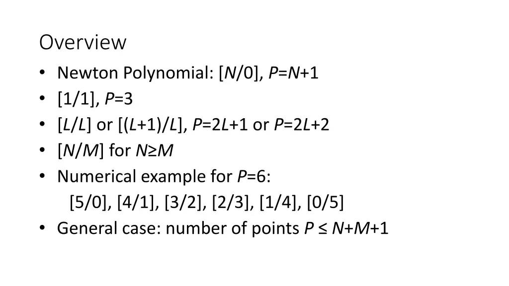 overview newton polynomial