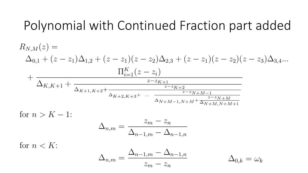 polynomial with continued fraction part added 1