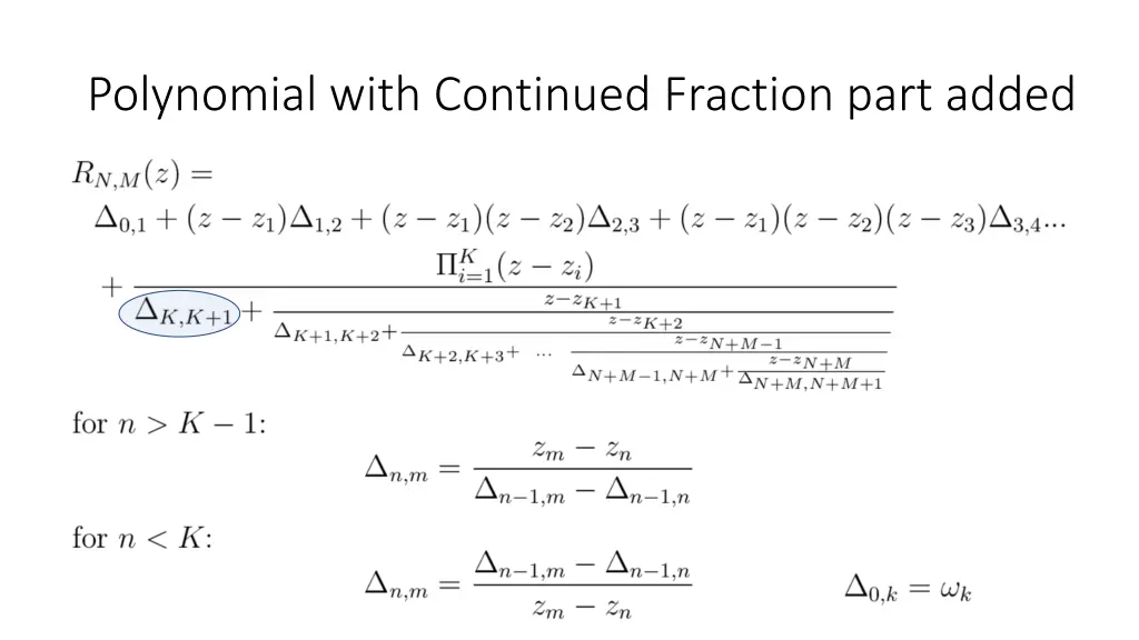 polynomial with continued fraction part added