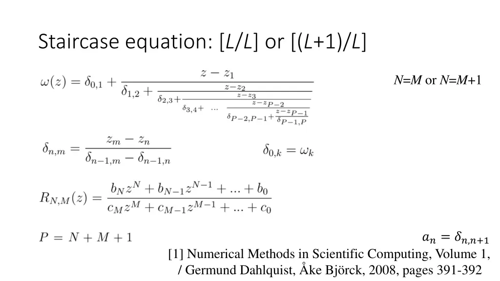 staircase equation l l or l 1 l