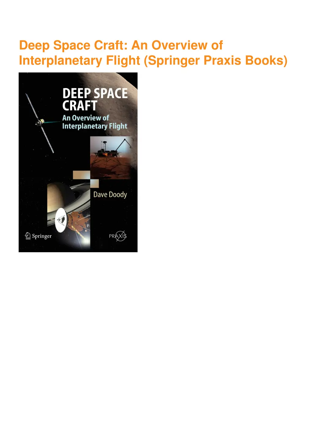 deep space craft an overview of interplanetary 1