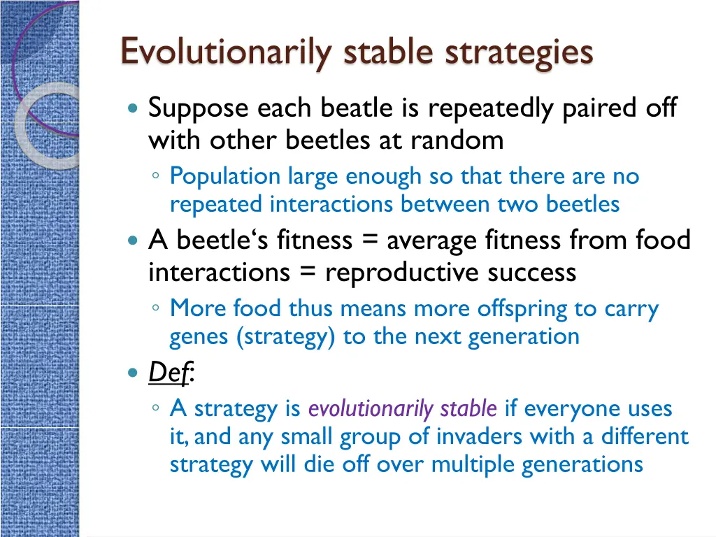 evolutionarily stable strategies