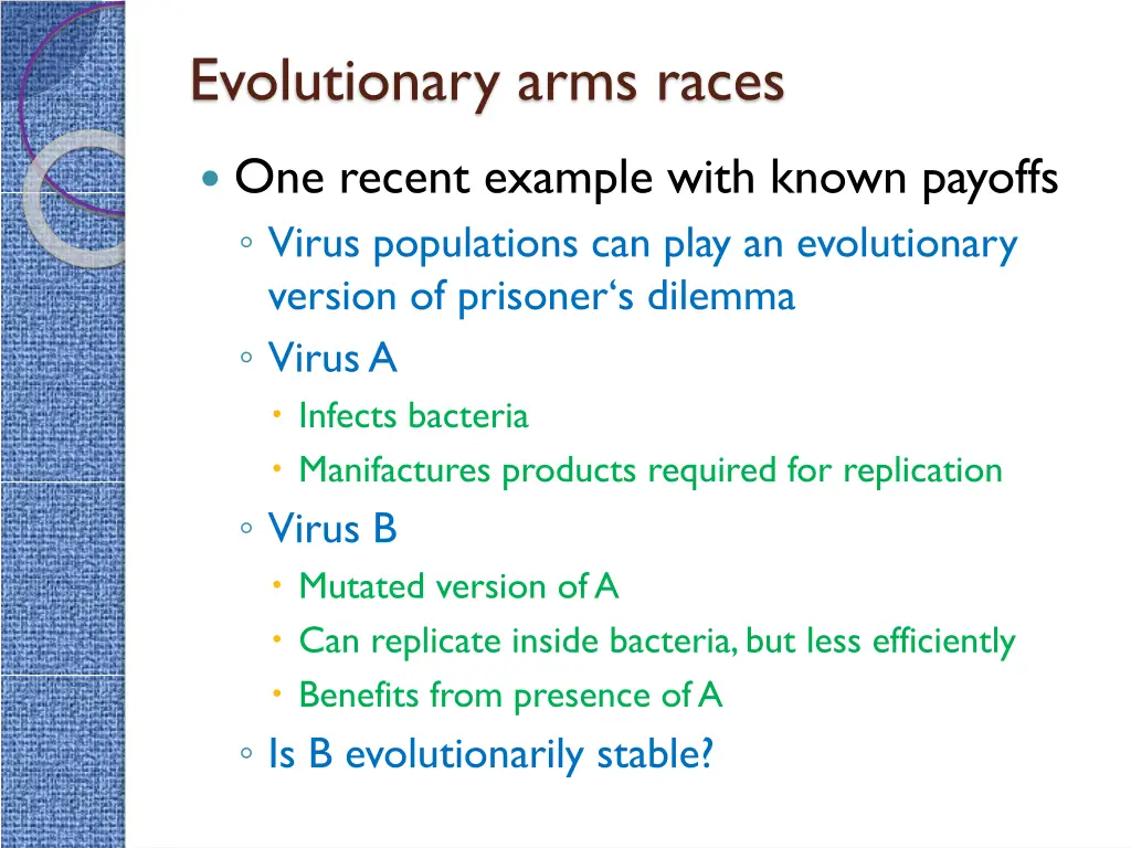 evolutionary arms races 1