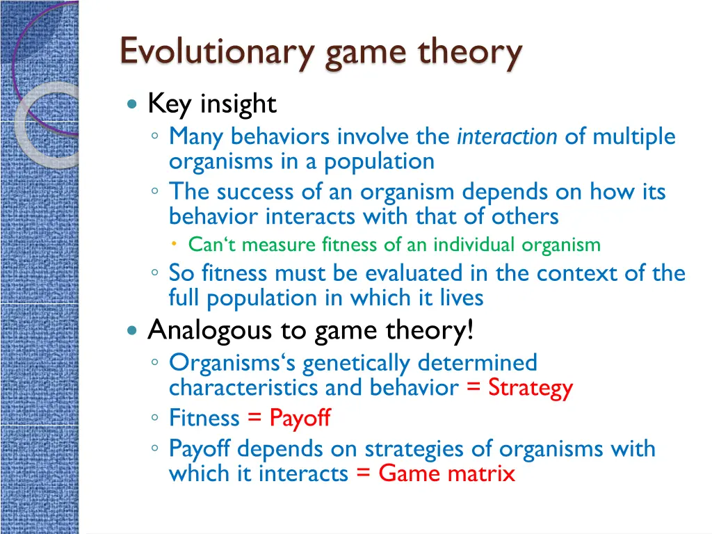 evolutionary game theory