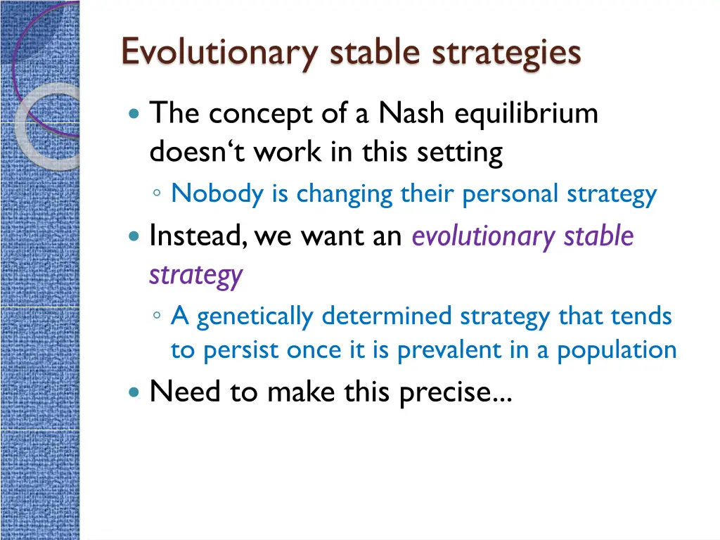 evolutionary stable strategies