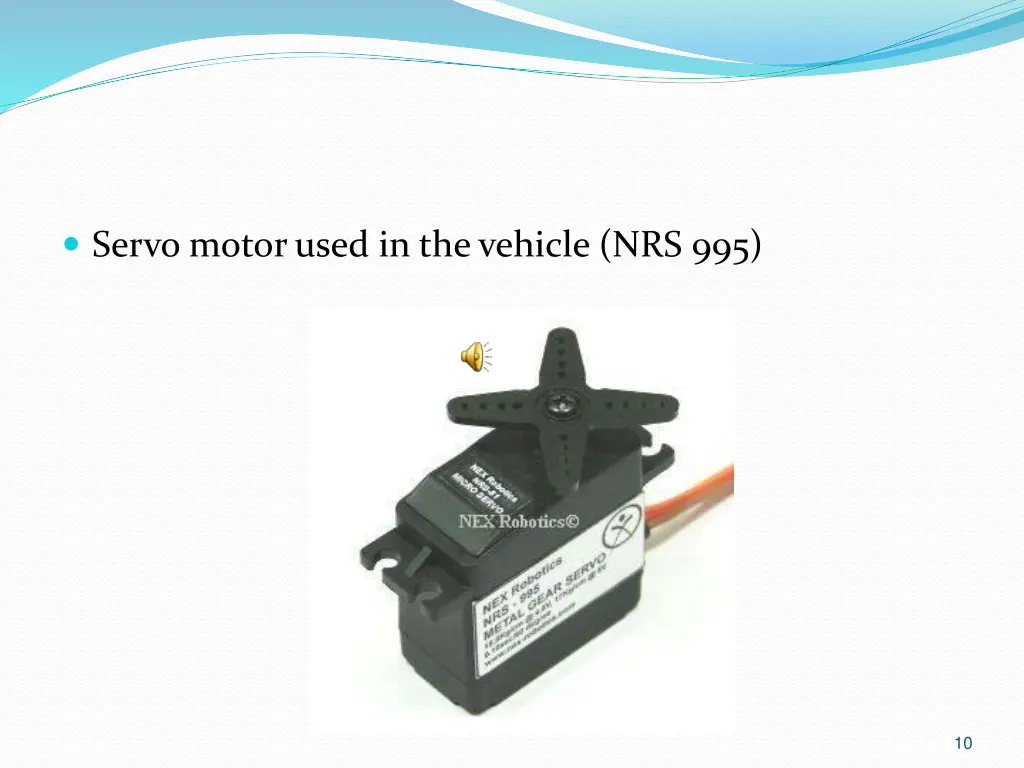 servo motor used in the vehicle nrs 995