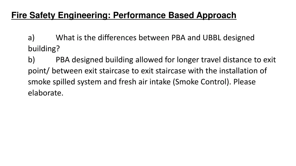 fire safety engineering performance based approach