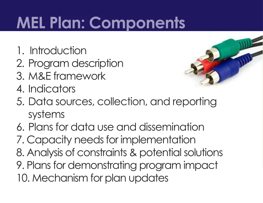 mel plan components