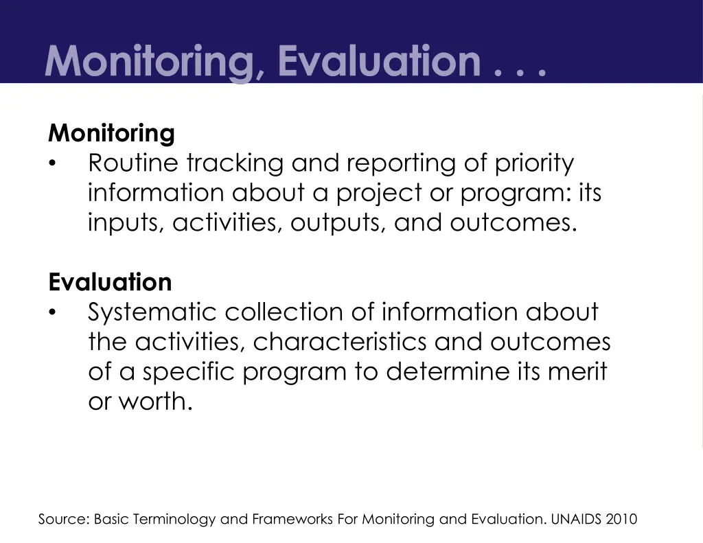 monitoring evaluation