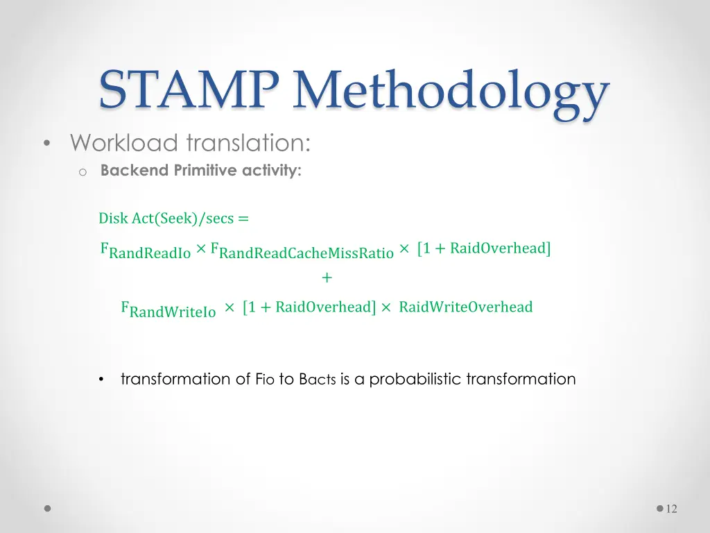 stamp methodology workload translation o backend 1