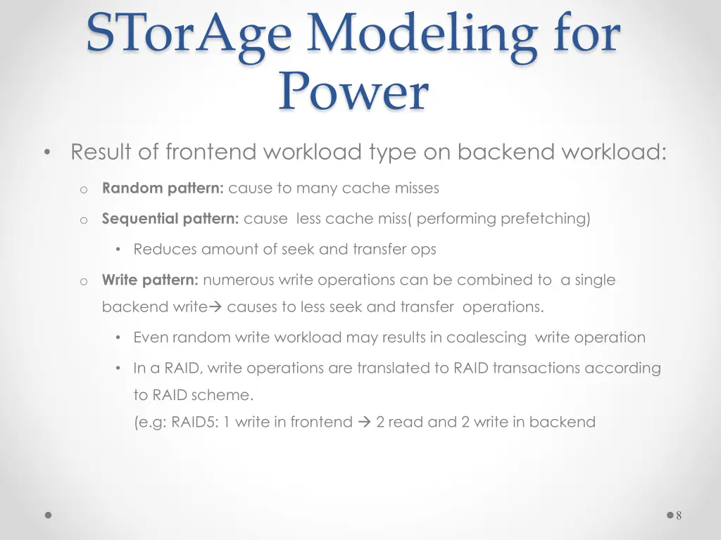 storage modeling for power 2