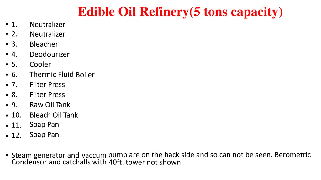 edible oil refinery 5 tons capacity