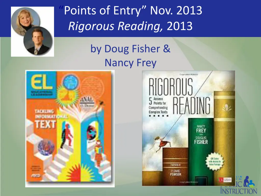 points of entry nov 2013 rigorous reading 2013