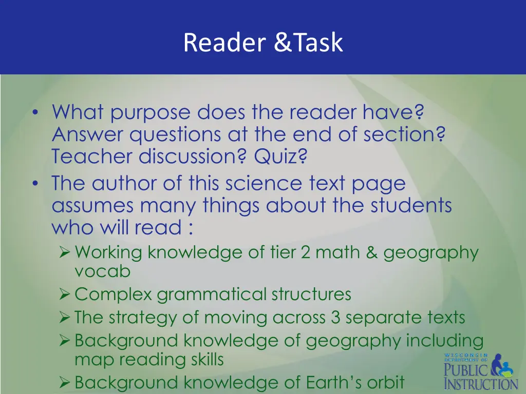 reader task