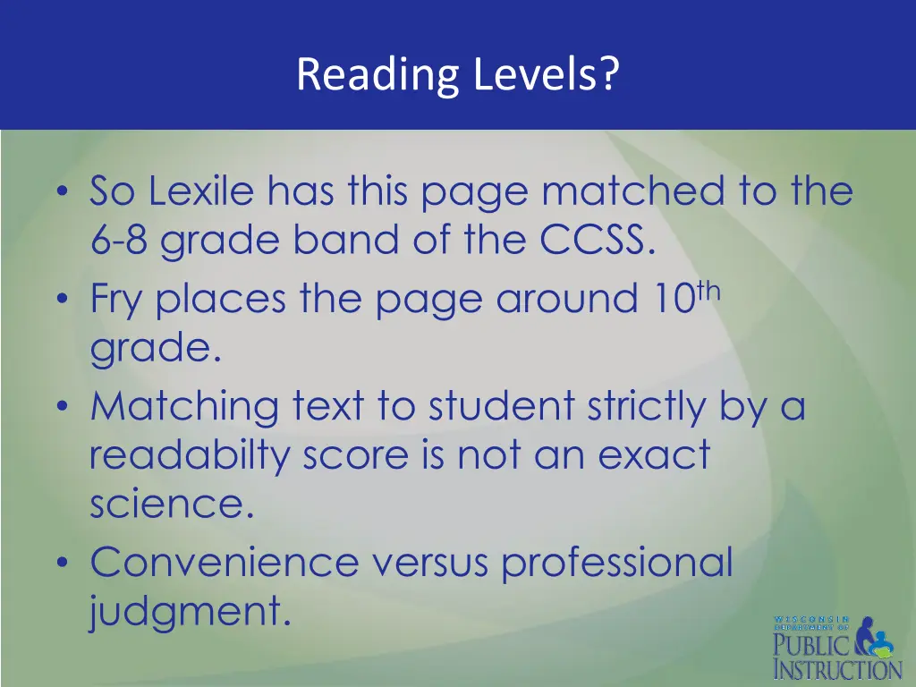 reading levels