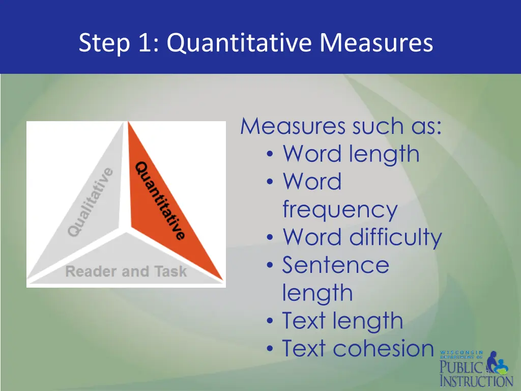 step 1 quantitative measures