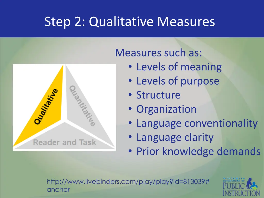 step 2 qualitative measures