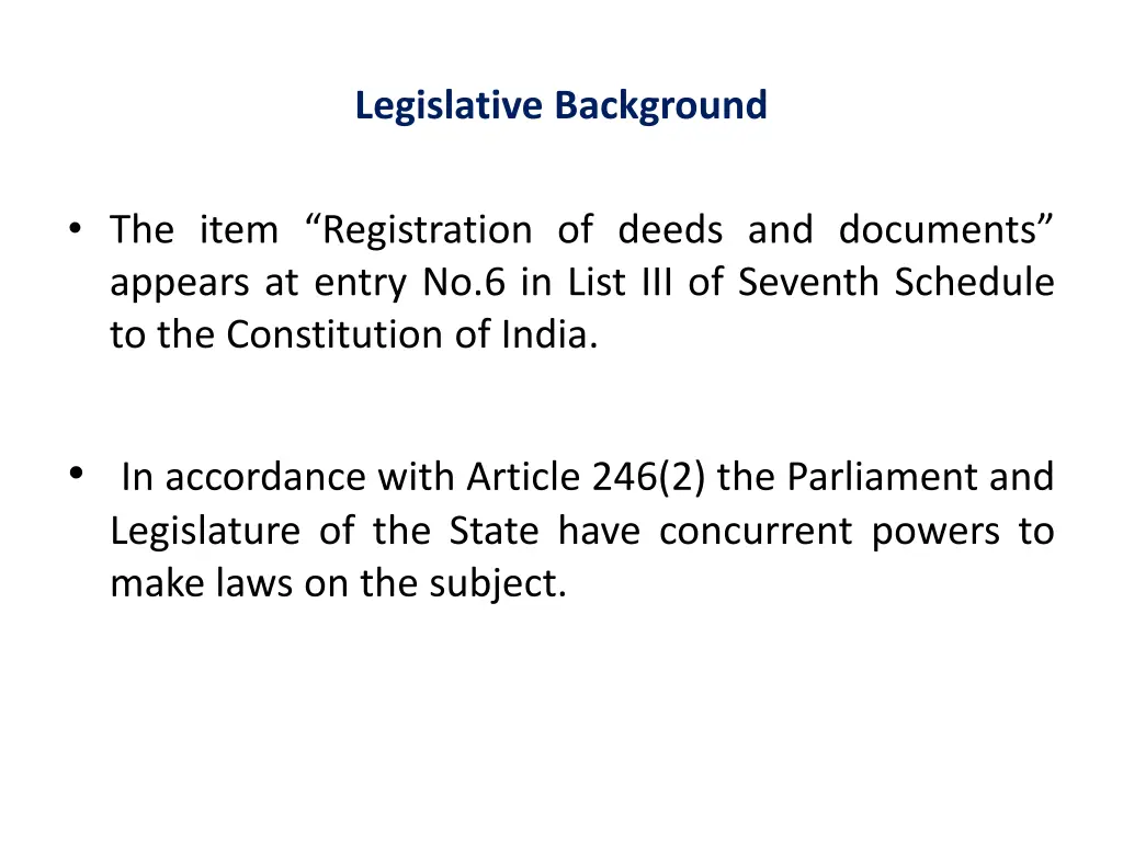 legislative background