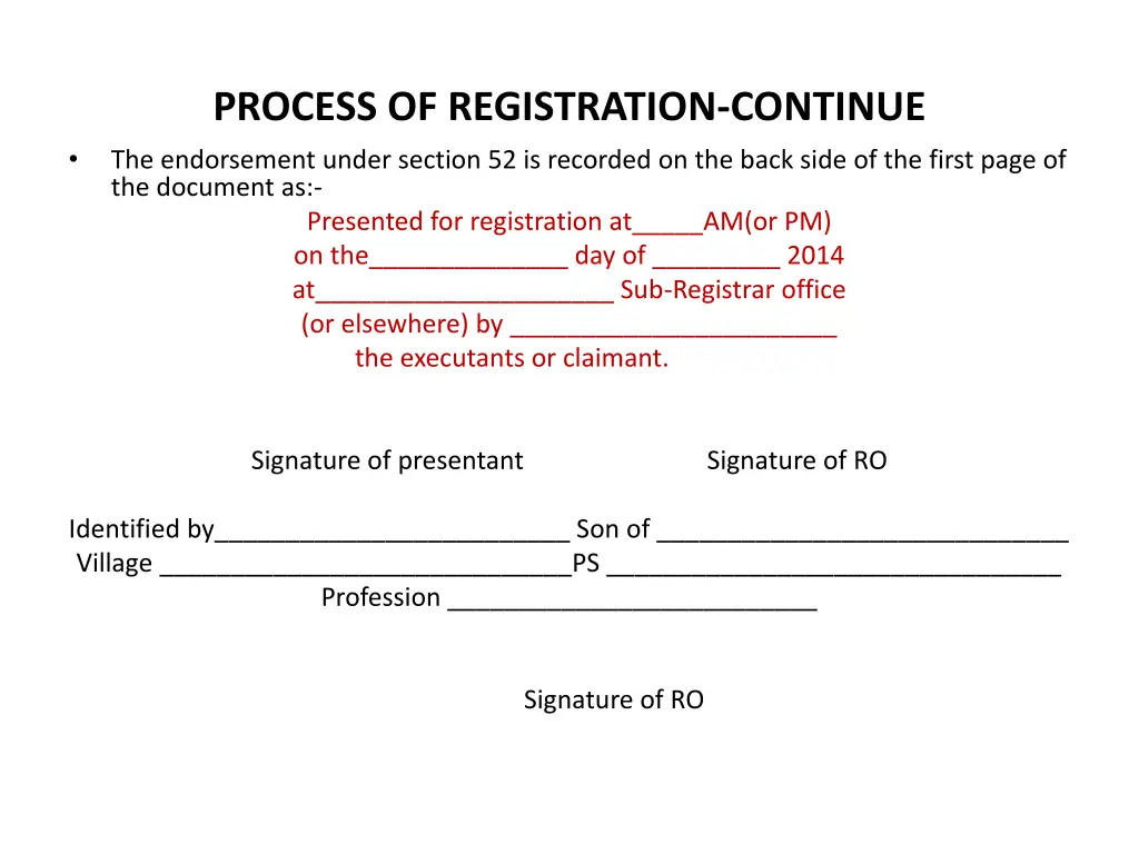 process of registration continue 2