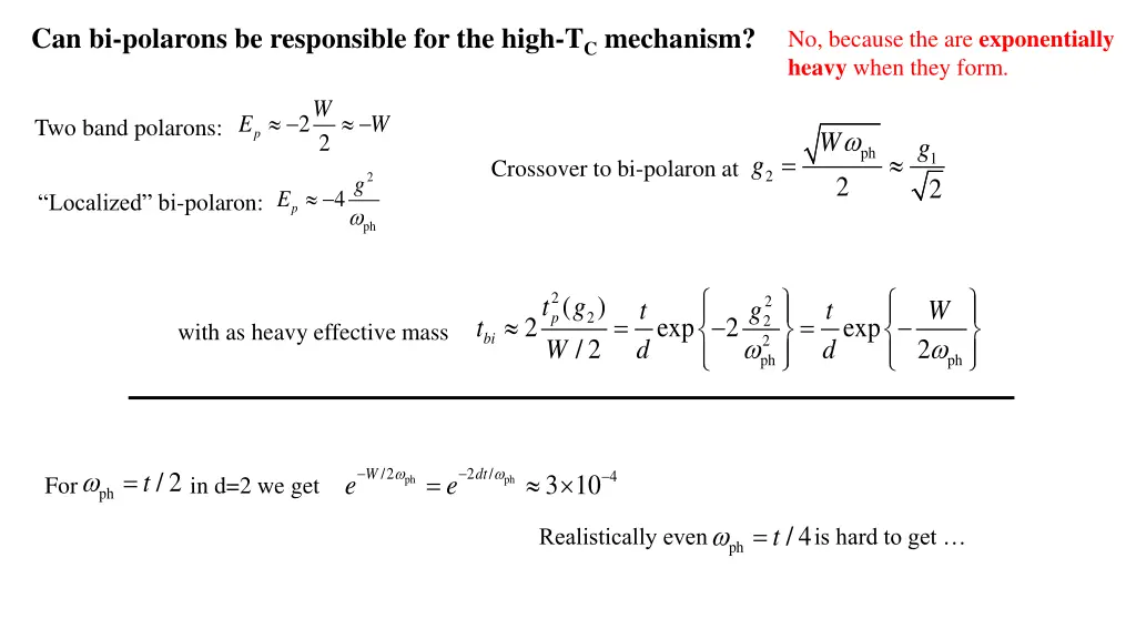 can bi polarons be responsible for the high 1