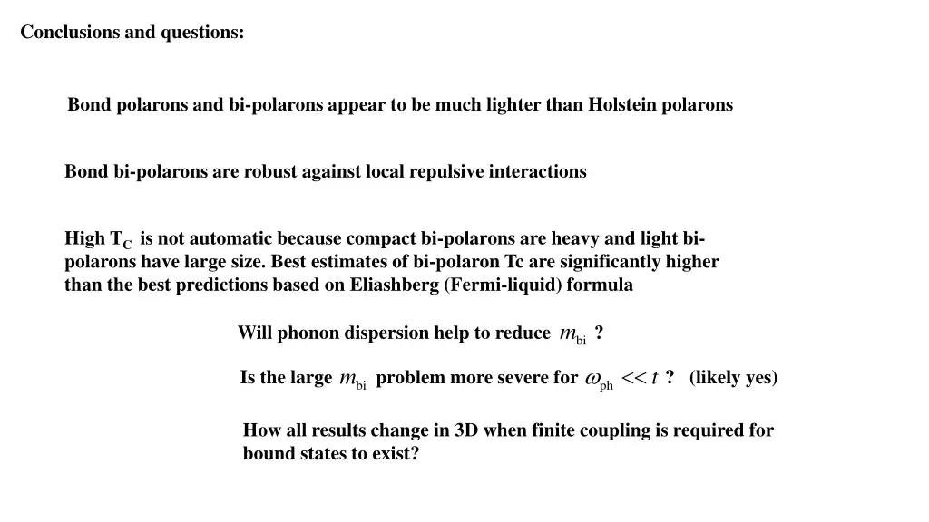 conclusions and questions