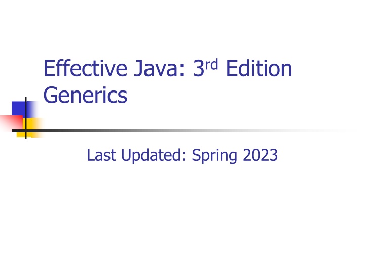 effective java 3 rd edition generics