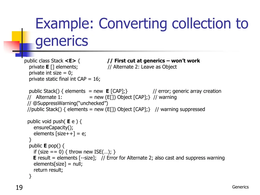 example converting collection to generics 1