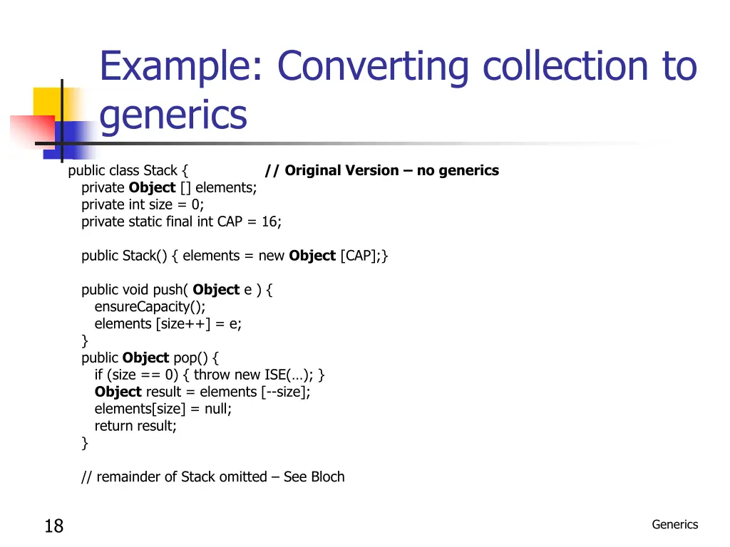 example converting collection to generics