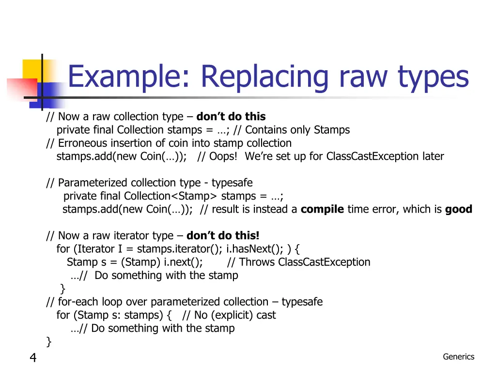 example replacing raw types