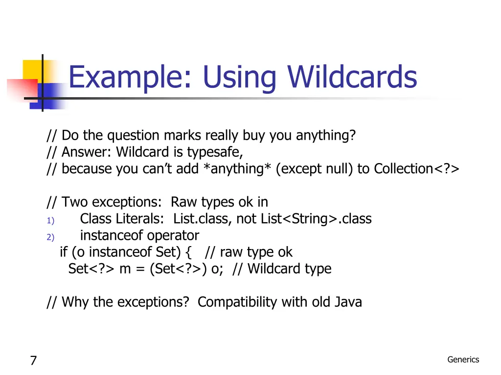 example using wildcards 1